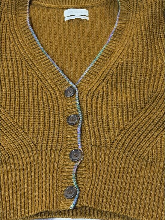 Urban Outfitters Cardigan Sweater Womens Large Brown Cropped Dolman V Neck - Picture 4 of 6